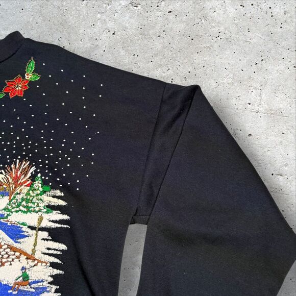 Vintage Turtle Bay Christmas Sweatshirt XL Winter Village Scene Made in USA - Picture 4 of 11